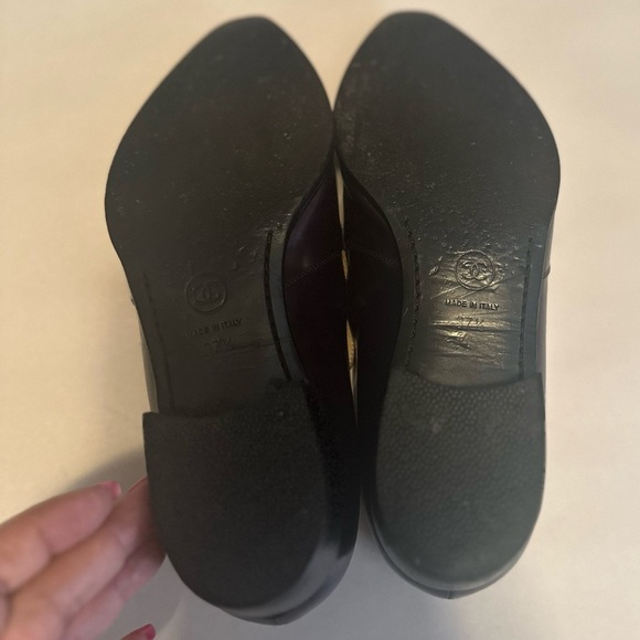 Chanel Mocassins Glazed Calf Skin Loafers /Dark Purple Size 37.5 - Picture 7 of 9